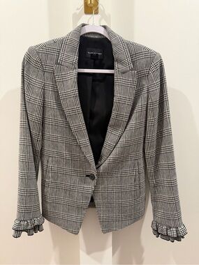 Club Monaco Black & White Plaid Blazer